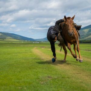 man riding on a horse