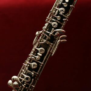 clarinet in red background