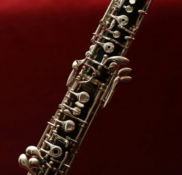 clarinet in red background